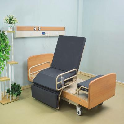 China Home Care Bed Multifunctional Medical Electric Aid Moving Older Disabled Patients Home Nursing Wooden Bed for sale