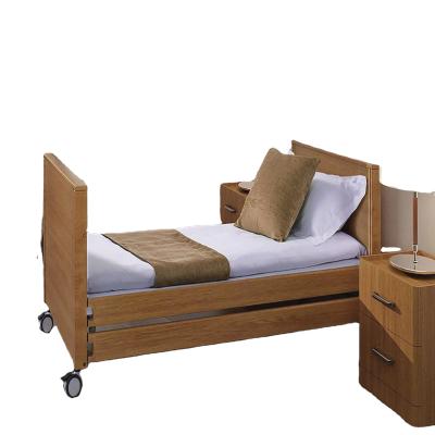 China Home Care Bed Luxury Wooden Style Home Care Panel Control 5function Medical Patient Electric Adjustable Nursing Bed for sale