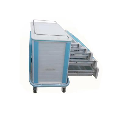 China Modern CE Approved Full ABS Material Hospital Medicine Serving Trolley With Luxurious Four Wheel for sale