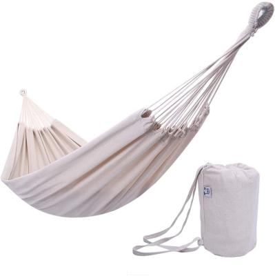 China Adult White Outdoor Swing Hammock Beach Bohemia Style Cotton Hammock for sale