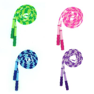 China 2022 Portable Children Exercise Soft Plastic Beads Segmentation Soft Plastic Kids Jump Rope Hands Free Jump Rope Handle for sale