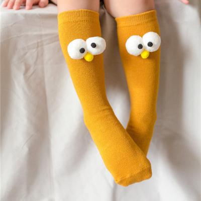 China Spring and Autumn Fashion Children's Cotton Socks 3D Cartoon Cute Big Eyes Baby Sporty Long Socks for sale