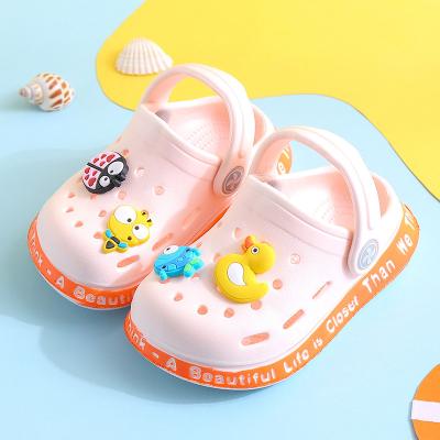 China Around 2021 Summer Style Cartoon Garden Shoes Baby Boy Girls Cartoon Cute Flat Heels Sandals Solid Children Slippers for sale