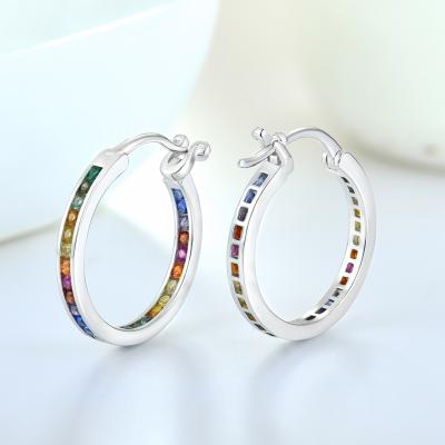 China TRENDY high quality rhodium plated multi color stud earrings fashion statement hip pop earrings for sale