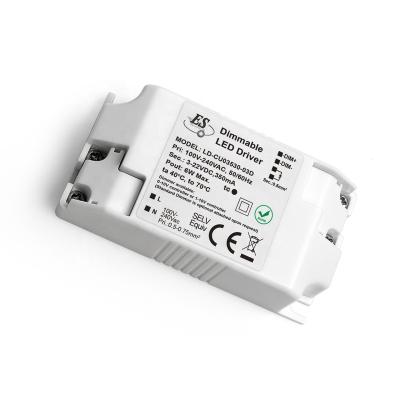 China LED Lighting Driver ES CE 3-36V 350mA 6W AC-DC Constant Current 1-10V Dimming Waterproof LED Driver for sale