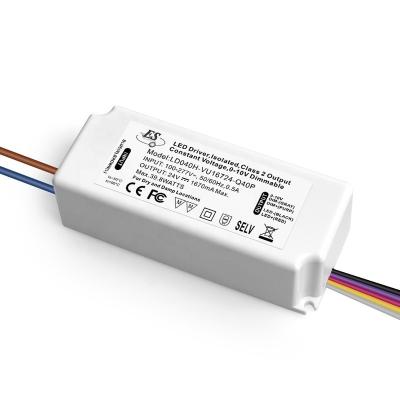 China 3 Years Warranty EC 40W 24V 1.67A 1-10V AC-DC Constant Voltage LED Driver ES With Dimming for sale