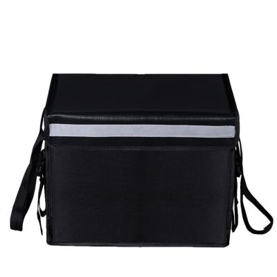 China Restaurant Custom Waterproof Thermal Thermal Food Delivery Commercial Black Insulated Bag For Hot Food for sale