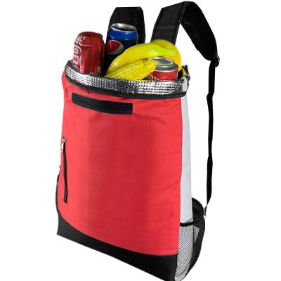 China Large Capacity Customized Waterproof Insulated Thermal Waterproof Cooler Backpack Red Bag With Side Mesh Pocket for sale