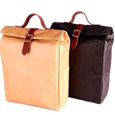 China Medium Durable Tyvek Brown Tote Paper Lunch Bags Custom Size Cheap Convenient For All Ages for sale