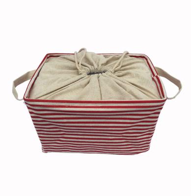 China Eco-Friendly Eco-Friendly Handle Twine Basket Canvas Lined Laundry Hamper For Storage for sale