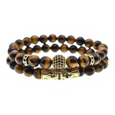 China Vintage Tiger Eye Beads Bracelet Set With Findings for sale