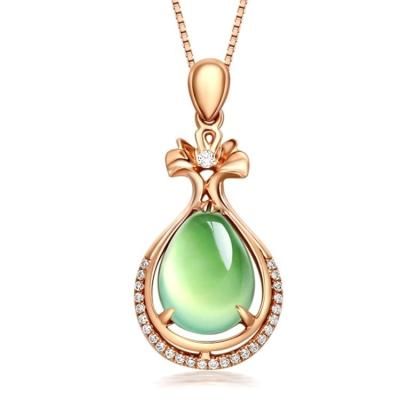 China Luxury Grapestone Bottle Perfume Copper 18k Gold Necklace Women Gemstone Pendant Shape Pendant Necklace For Birthday Gift for sale