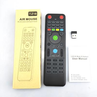 China 2.4G Wireless Technology TZ18 RF Air Mouse 2.4G Radio Remote Control With Keypad Air Mouse With Voice For Android TV for sale