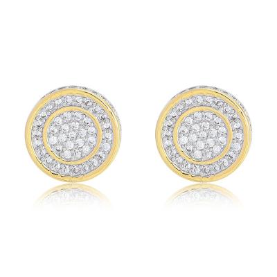 China Zircon 925 Sterling Silver Stud Earrings Bling Bling Women's Hip Hop Mens Trendy Hiphop Jewelry for sale