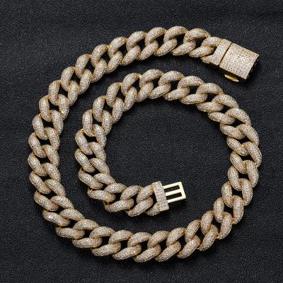 China Hiphop Best Selling Classic Style 15mm Hip Hop Closed Restrictor Necklace Zircon Iced Out Pave Restrictor Chain for sale