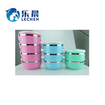 China Stainless Steel Color Viable Heat Insulation Bright Lunch Box Portable Fast Food Box for sale