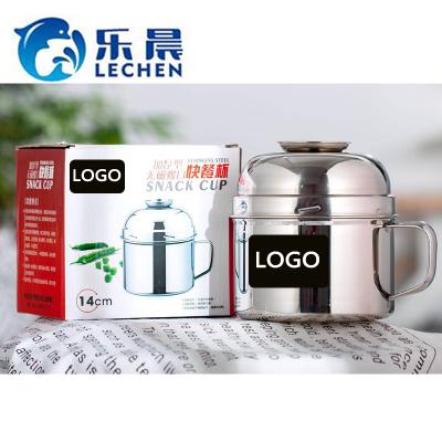 China Sustainable 201Stainless Steel Food Container Heater Apple Thermal Lunch Box Double Layers for sale