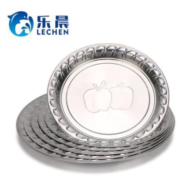 China Durable Stainless Steel Apple Design Tray Fruit Dish Food Serving Dish Wide Dish Dinner Dish for sale