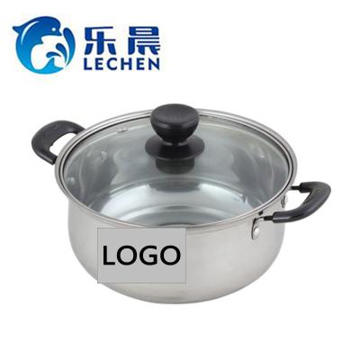 China Sustainable Cooking Pot Stainless Steel Cooking Pot Set Stainless Steel For Kitchen Cooking Pot Cookware Set Double Ear for sale