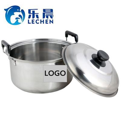 China Sustainable Stainless Steel Cooking Pot Set Stainless Steel For Kitchen Cook Pot High Pot Double Ear With Glass / Steel Lid for sale