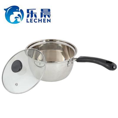 China Sustainable Stainless Steel Cooking Pot Set Stainless Steel For Cook Kitchen Double Bottom Pot With Glass Lid for sale