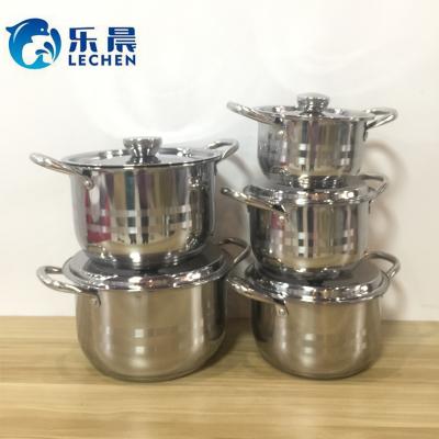 China Long-lasting double bottom pot stainless steel pot cookware extra thick cooking set set stock stainless steel pot 16cm-24cm/22cm-28cm/26cm- for sale