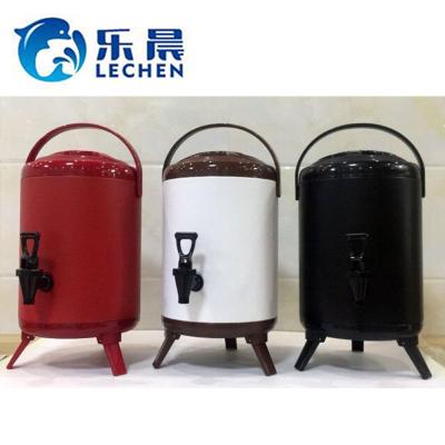 China Modern Stainless Steel Milk Tea Barrel Tea Bucket Heat Preservation Hot Barrel Drink Dispenser Pure Stainless Steel Color For Buffet Restaurant for sale