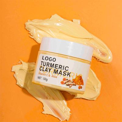 China Hot Sale Natural Organic Anti Acne Blackhead Removal Turmeric Mask Facial Mask Whitening Brightening Turmeric Clay Face Mask for sale