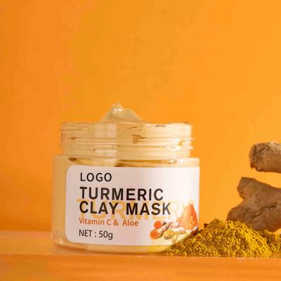 China Whitening Mask Hot Selling Custom Logo Faicial Skin Care Face Private Label Brightening Whitening Turmeric Clay Mask for sale