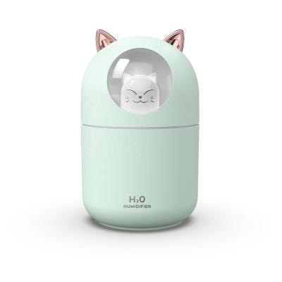 China White Pink Green Car Mini Moisturizing Cute Cat High Humidistat Mist 300Ml/H Usb Household Humidifier With Small Colorful Aromatherapy for sale