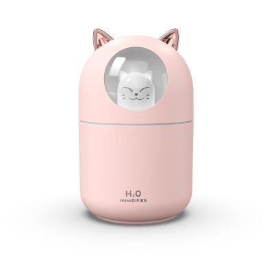 China Cute Silent Humidistat 300Ml Pet Essential Oil Diffuser With Led Atmosphere Night Light Ultrasonic Cool Mist Air Humidifier for sale