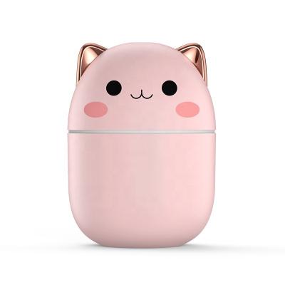 China 250Ml Car Pink Mini Air Humidifier Purifier Usb Essential Oil Diffuser Scented Humidifier With Led Night Light for sale