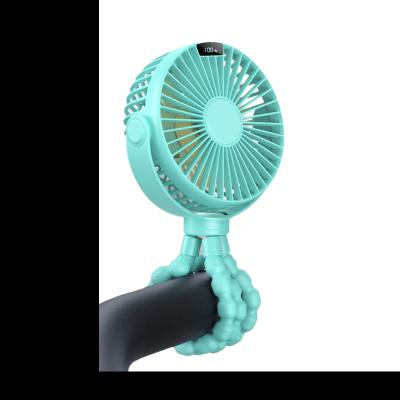 China Shake Your Head 6000mAh USB Octopus Baby Stroller Deformation Blue Desktop Portable Handheld Fan for sale