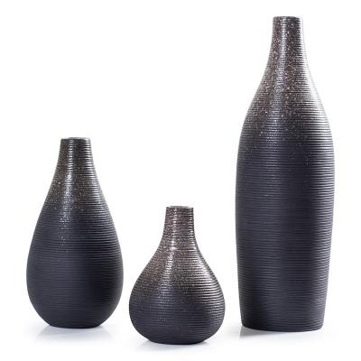 China Simple Modern Simple Ceramic Pieces Decoration Vase GuYao Vase Gradient Black Vase Home Decoration Minimalist for sale