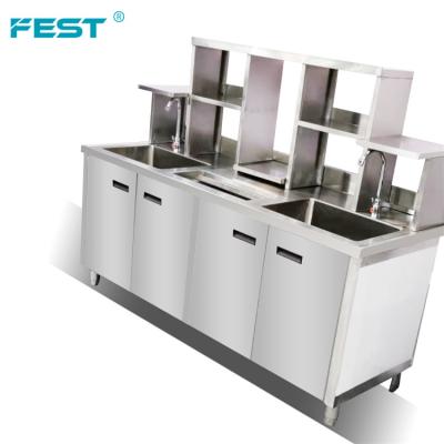 China Custom Restaurnts Bubble Water Bar Counter Tea Machine Work Milk Tea Counter For Milk Tea Shop for sale