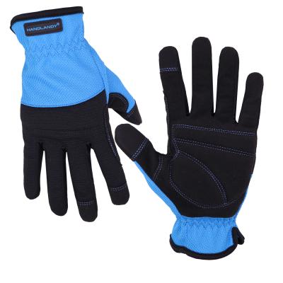 China HANDLANDY Comfortable Blue Mechanic Gloves Protective Breathable Working Gloves Hand Safety Gloves for sale