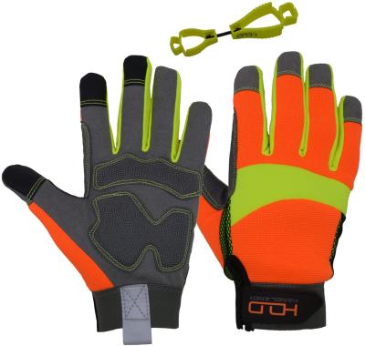 China HANDLANDY Anti-Abrasion Wholesale Hi-Strength Reflective Work Gloves, Touch Screen Safety Mechanic Vibration-Resistant Gloves For Industrial for sale