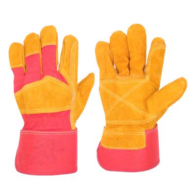 China HANDLANDY Comfortable Cow Split Leather Working Gloves Heavy Duty Work Gloves Work Safety Gloves for sale