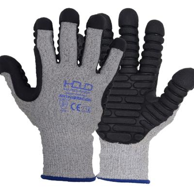 China HANDLANDY Flexible Classic Protection Vibration-Resistant Dip Gloves Cut Level 4 Shock Proof Work Gloves for sale