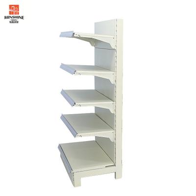 China 5 Layer Supermarket Single Side Wall Supermarket Wall Shelf Decorative Coated Supermarket Rack Gondola Shelving for sale