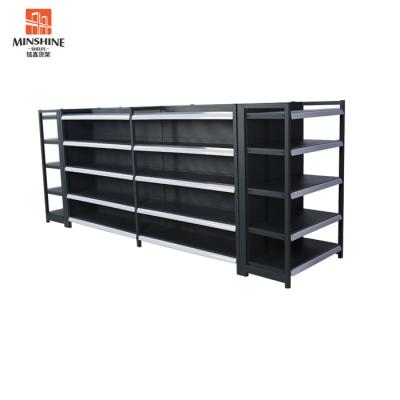 China 5 Layers Heavy Duty Cold Rolled Steel Supermarket Shelf Single Side Supermarket Rack Gondola Supermarket Shelves for sale