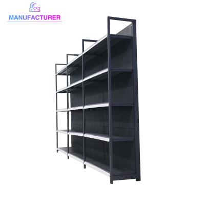 China Adjustable Four-column Ash Supermarket Display Rack Shelves Single Side 5 Layers Supermarket Shelf For Supermarket Shelves Layout for sale