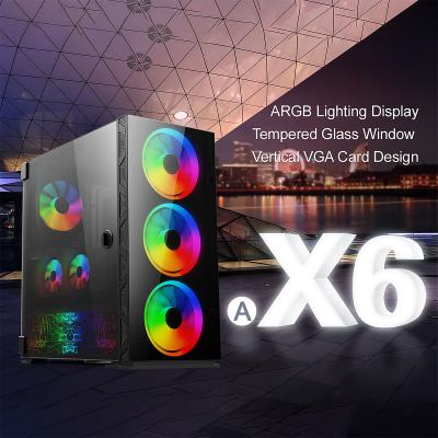 China With Fan EATX PC Case Tempered Glass PC Cabinet Gaming RGB Computer Case CPU Gamer for sale