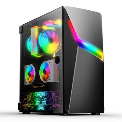 China With Fan Gaming PC Cabinet Gamer Mid Tower RGB Gabinete Compumark Custom CPU Computer Desk Case for sale