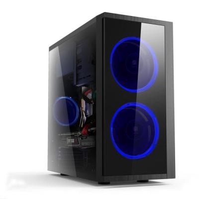 China With Fan OEM/ODM Optional Acrylic Computer Micro Case Mid Tower Side Panel ATX Desktop With Good Led Fans Price Microatx Plastic AUDIO for sale