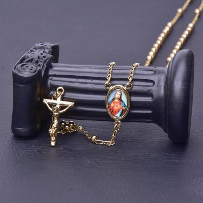 China ZJ10104 Jesus Cross Pendant Female 18K Religious Gold Plated Necklace Pendant for sale