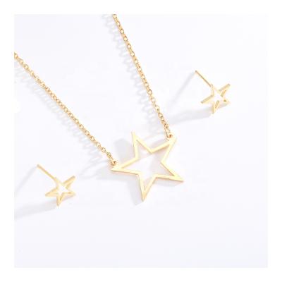 China ST10047 China Fashion Minimalist Jewelry Sets Women Designs Stars Necklaces Earrings Stainless Steel Jewelry Sets for sale