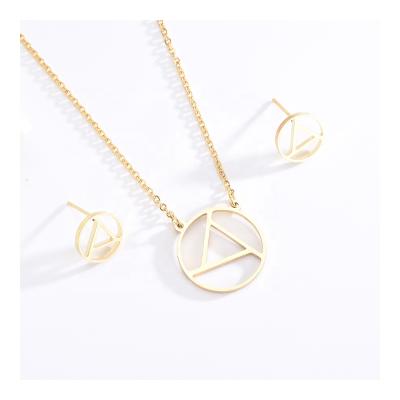 China ST10043 Fashion Customized Necklaces Wedding Jewelry Sets Gold Plated Stainless Steel Jewelry Sets Women for sale