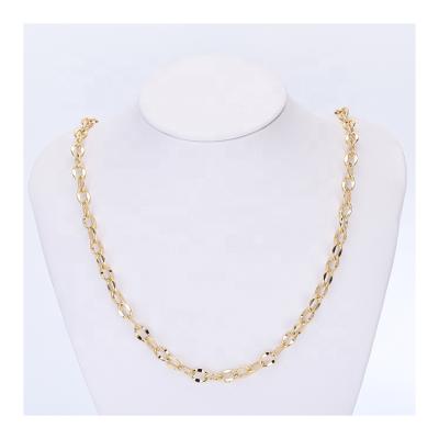 China Custom Copper Alloy Necklace Gold Plated Jewelry 18K Gold Color Chains Mens for sale