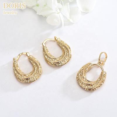 China FASHIONABLE Dubai 24K Gold Plated Jewelry Bohemian Earrings Sets For Woman for sale